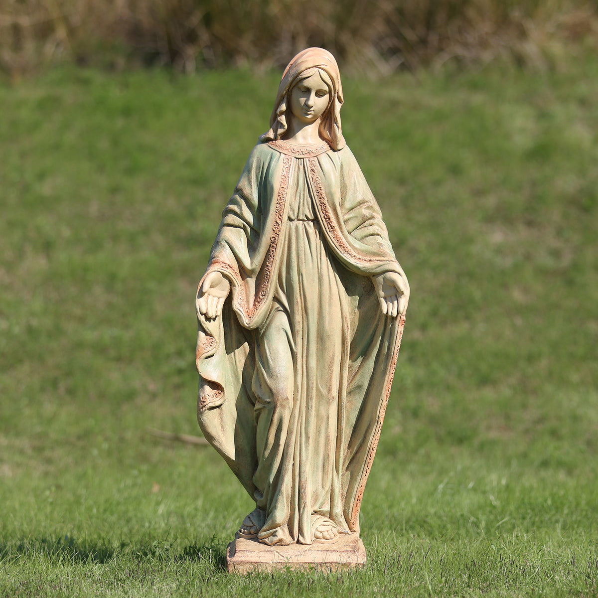HOMREST Virgin Mary Garden Statue Outdoor 31.5” – Large Praying Holy Madonna Resin Sculpture, Blessed Mother of God Catholic Saint Yard & Lawn Religious Decor