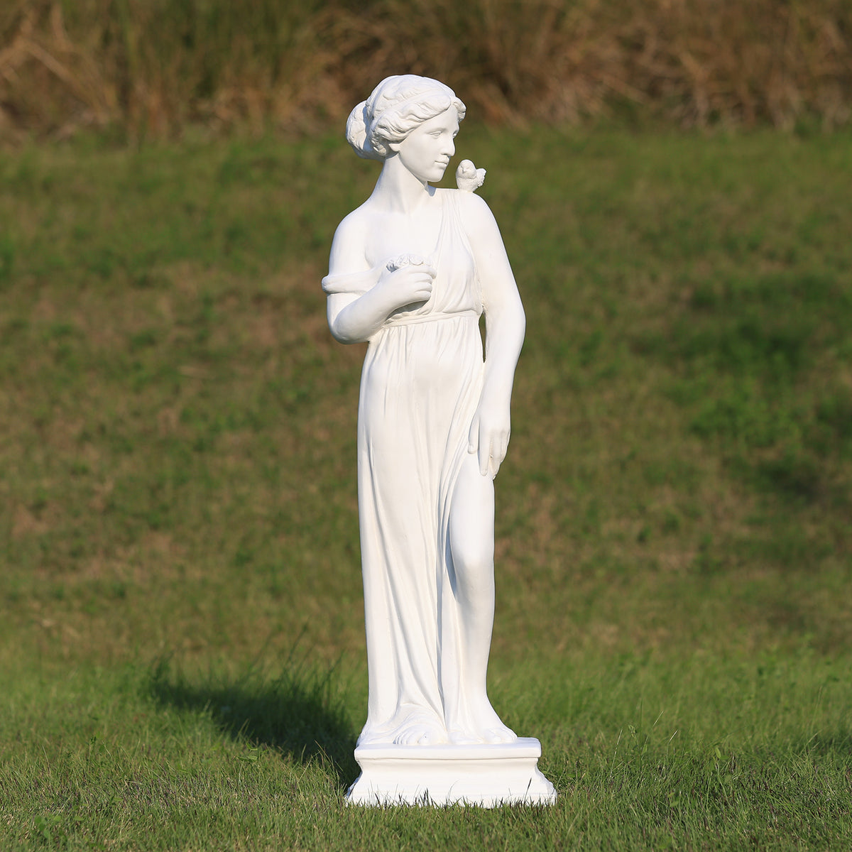 HOMREST Outdoor Garden Statue, 31.5-Inch Greek Nymph Sculpture in Roman Style, Elegant Goddess Figurine for Patio, Yard, Lawn & Porch Decor, Resin, Ivory