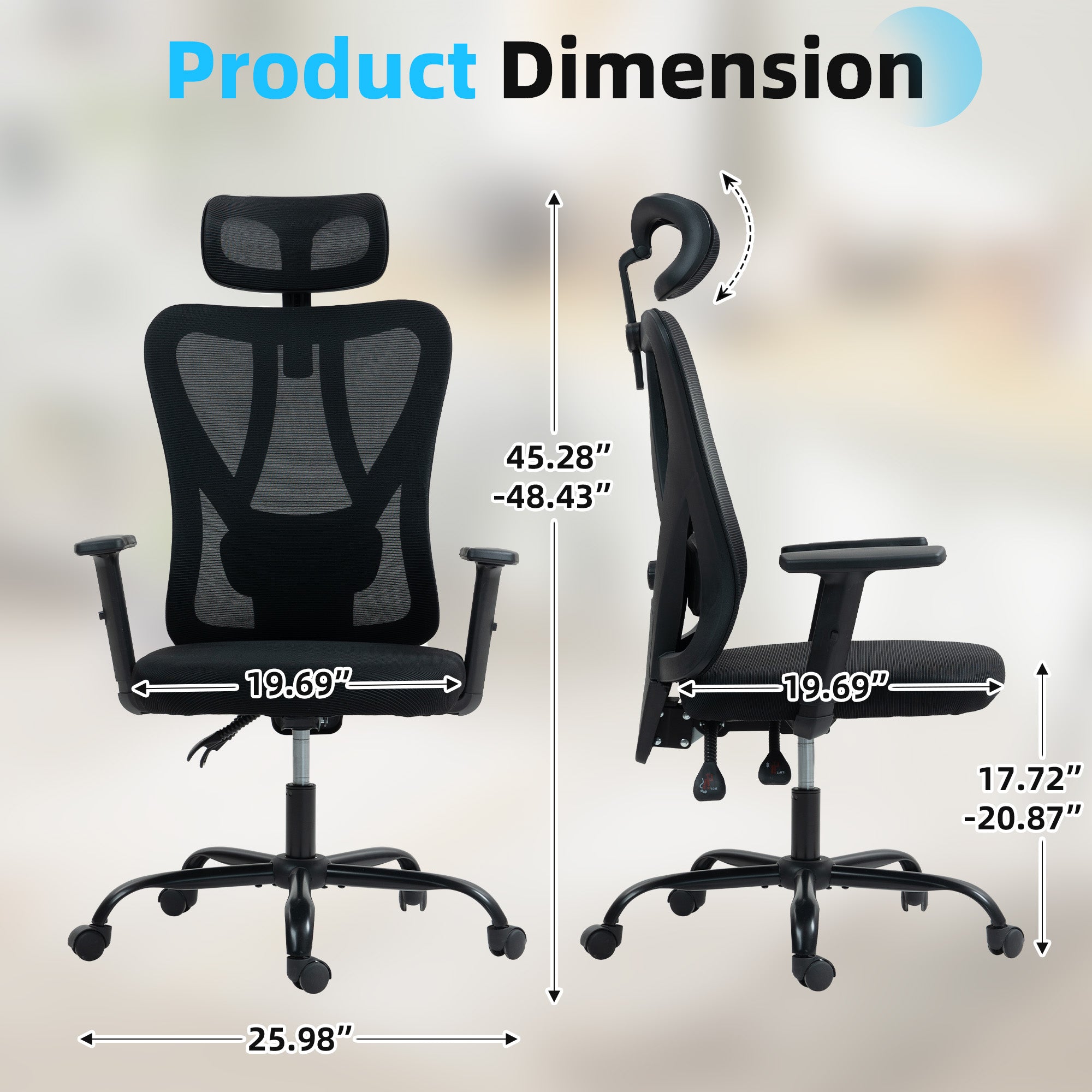 Homrest High-Back Ergonomic Mesh Office Chair – Black
