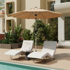HOMREST 10FT Aluminum Outdoor Patio Umbrella with Push Button Tilt Function, Beige