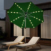 Homrest 9FT Solar Patio Umbrella with Tilt, 8 Aluminum Ribs for Gardens, Green