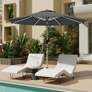 HOMREST 10FT Aluminum Outdoor Patio Umbrella with Push Button Tilt Function, Grey