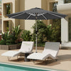 HOMREST 10FT Aluminum Outdoor Patio Umbrella with Push Button Tilt Function, Grey