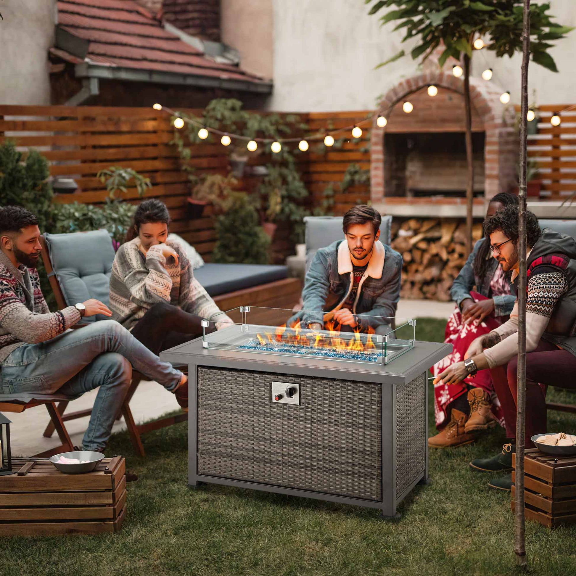 Our outdoor fire pit table is designed for party, camping and decoration. |Homrest furniture