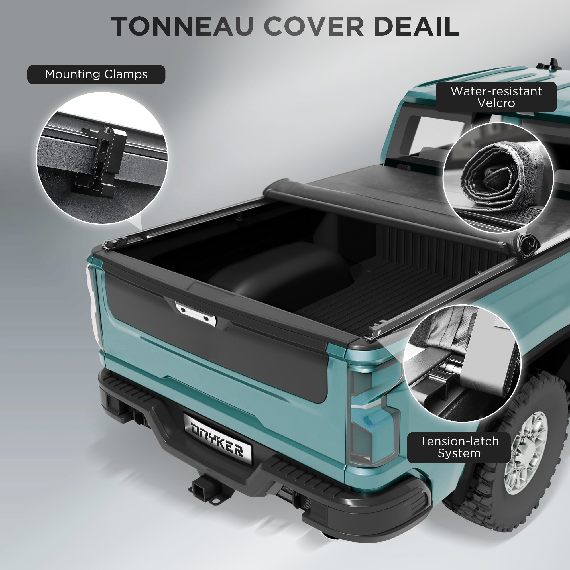 HOMREST Soft Roll Up Truck Bed Tonneau Cover Compatible with Chevy Silverado GMC Sierra 1500 New Body Style 2019-2026,Fits 5.8 ft Bed