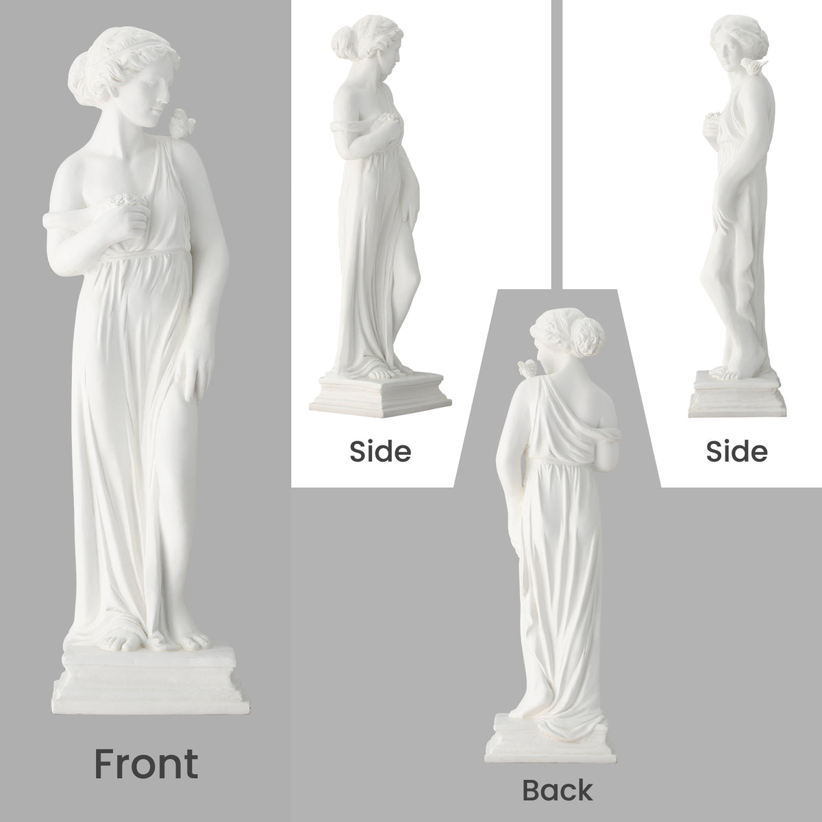 HOMREST Outdoor Garden Statue, 31.5-Inch Greek Nymph Sculpture in Roman Style, Elegant Goddess Figurine for Patio, Yard, Lawn & Porch Decor, Resin, Ivory