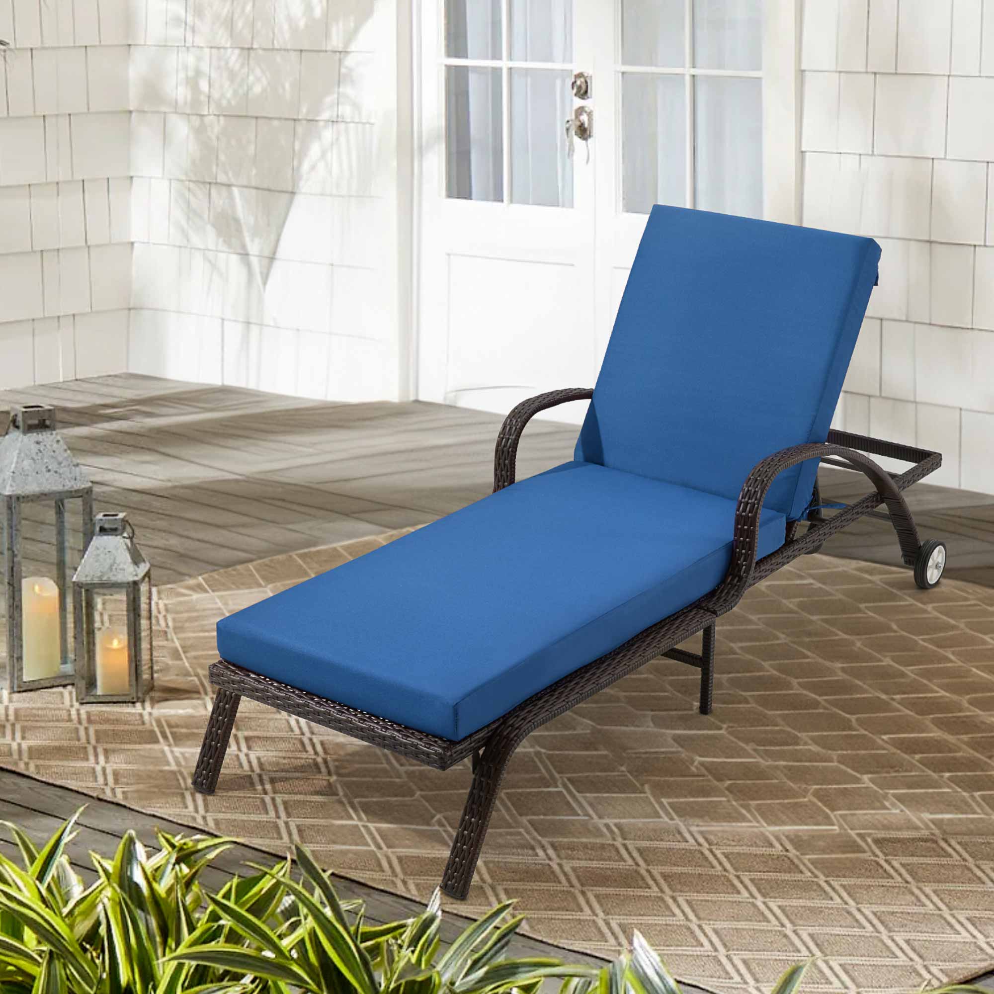 HOMREST Outdoor Lounge Chair Cushion Replacement, Dark Blue