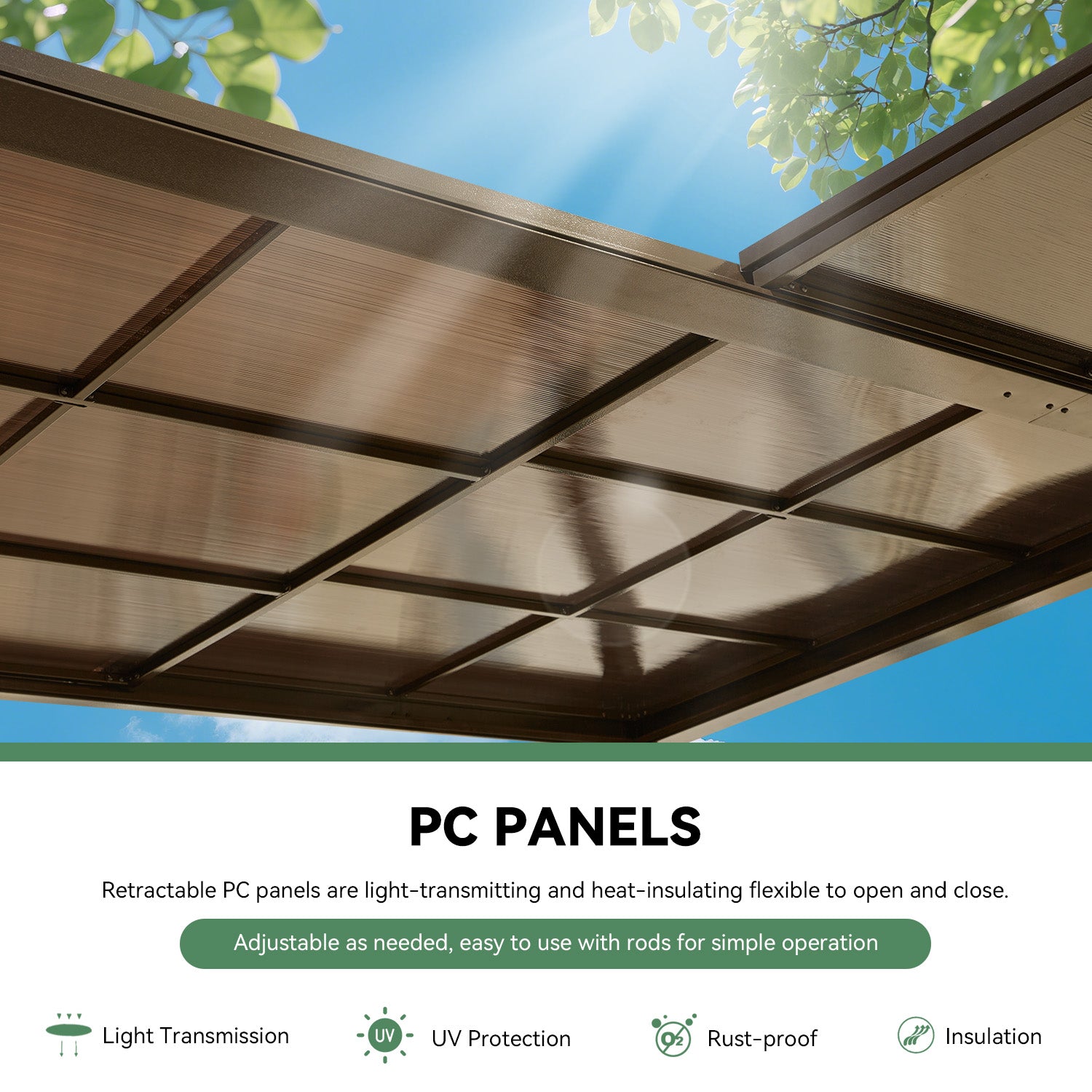 HOMREST 10' x 13' Lean to Gazebo, Patio Gazebo with Adjustable Polycarbonate Roof, Hardtop Wall Mounted Gazebo with Metal Frame