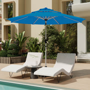 HOMREST 10FT 3-Tier Aluminum Outdoor Patio Umbrella with Push Button Tilt Function, Royal Blue