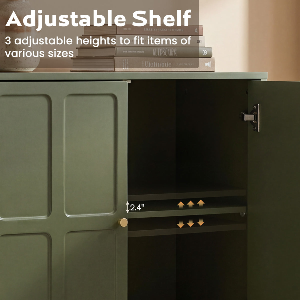 HOMREST Forest Green Storage Cabinet with 2 Doors and Adjustable Shelf, Green