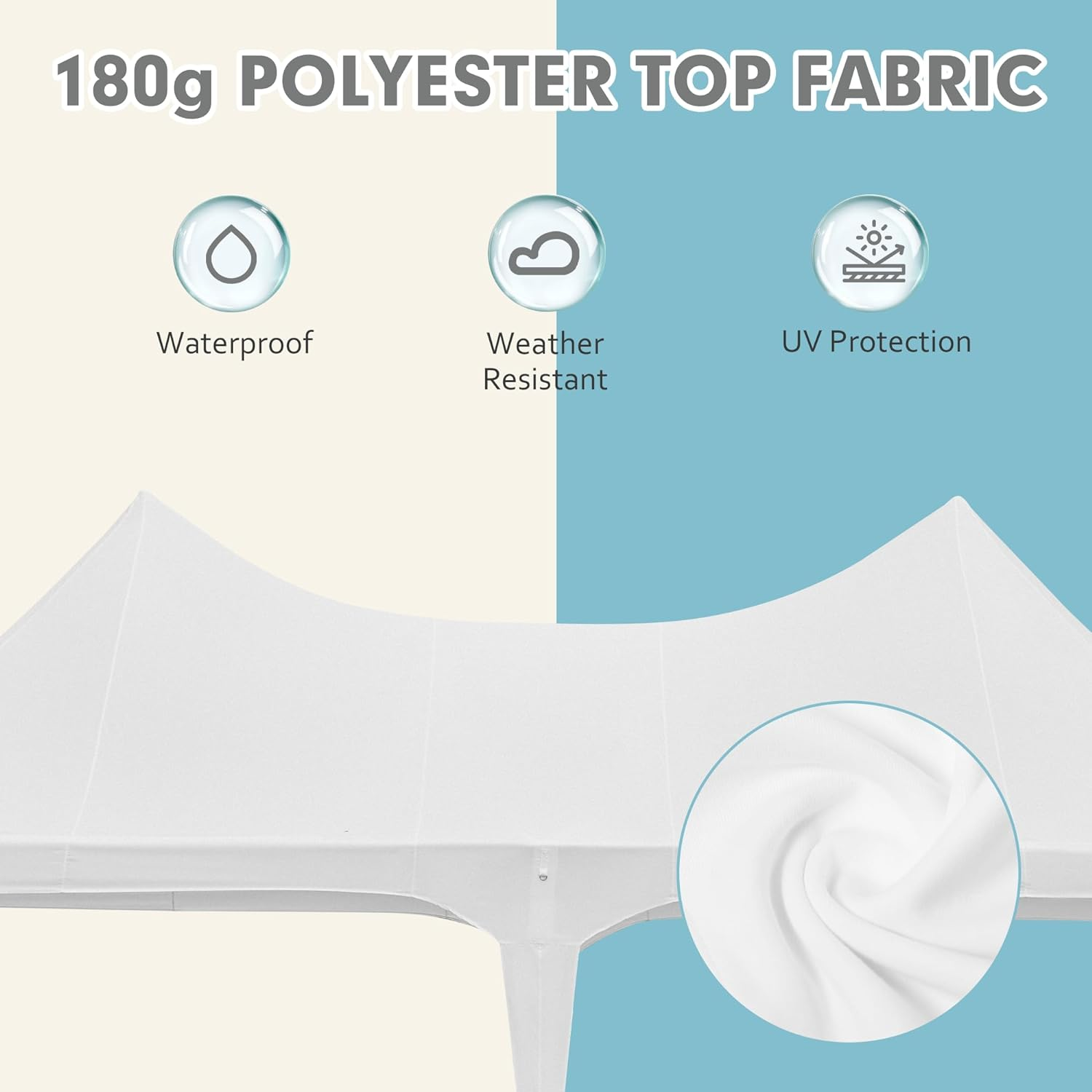 HOMREST 26x13 Party Tent White Wedding Tent Heavy Duty Double Peaked Canopy Tent With Pole Less Event Space Tent For Party Event