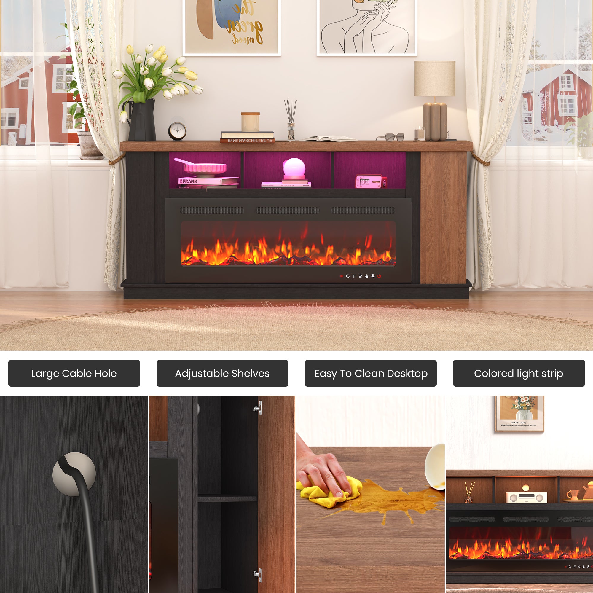 brown-electric-fireplace-tv-stand