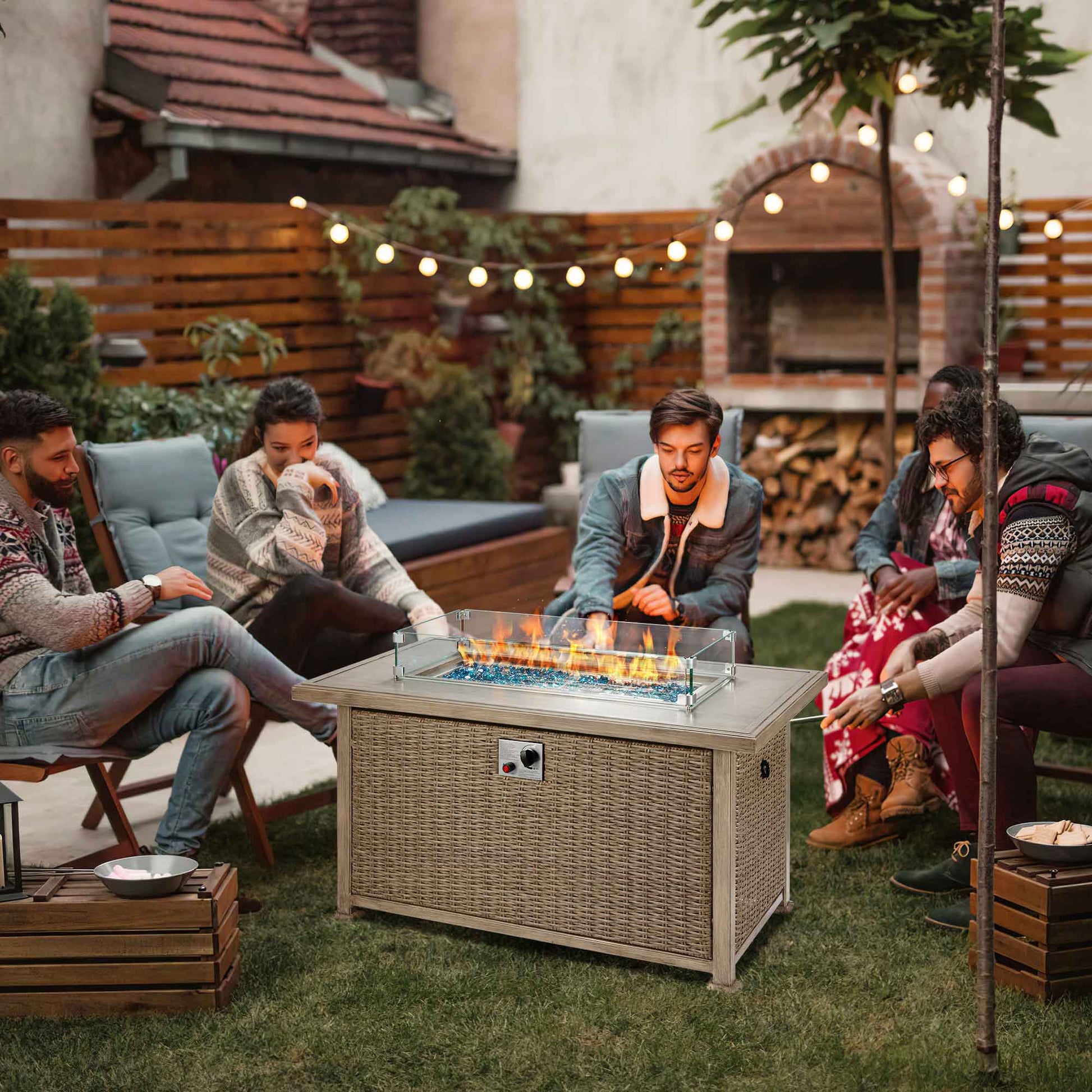 Our outdoor fire pit table is designed for party, camping and decoration. |Homrest furniture