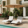Homrest 9FT Aluminum Patio Umbrella, Fade-Resistant with Push Tilt, 8 Sturdy Aluminum Ribs Beige