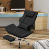 HOMREST Ergonomic Home Office Chair with Flip-Up Armrests, 135° Reclining Computer Desk Chair, Nappa PU Leather, Black