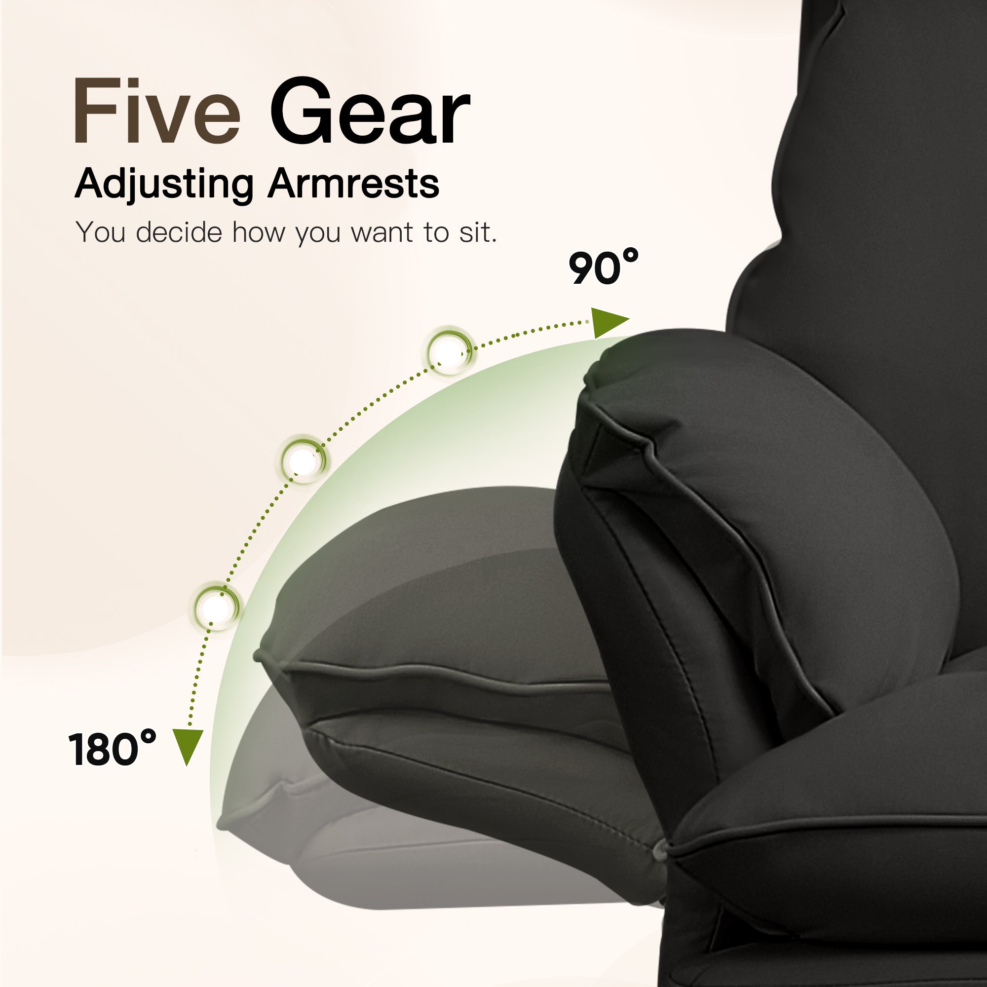 HOMREST Cloud Cross Legged Office Chair with Footrest,Leather Big and Tall Executive Ergonomic Chair,155° Reclining Computer Wide Desk Chair, Black