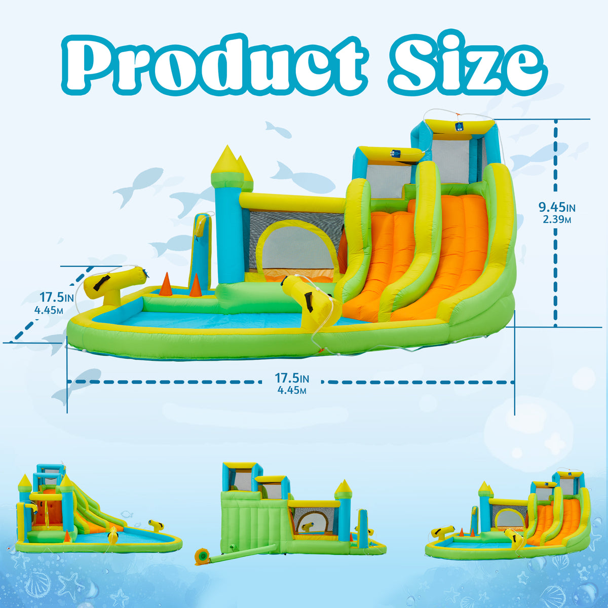 Homrest Inflatable Water Slide,10 in 1 Water Park Bounce House for Kids 3-12