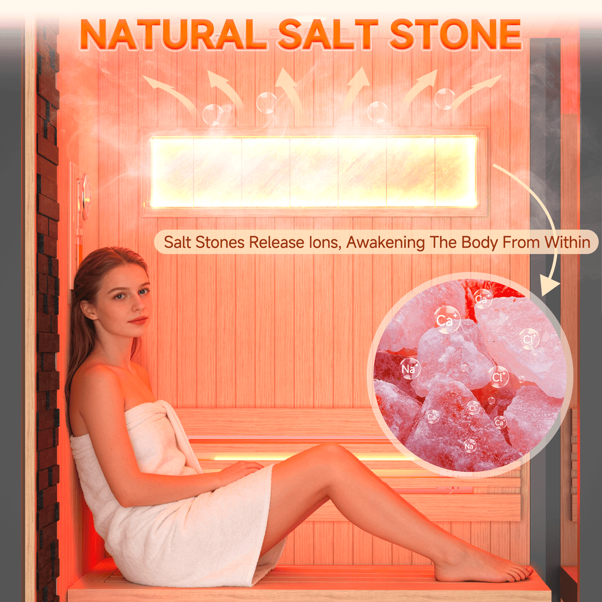 HOMREST 1-2 Person Indoor Hemlock Sauna with Chromotherapy & Bluetooth