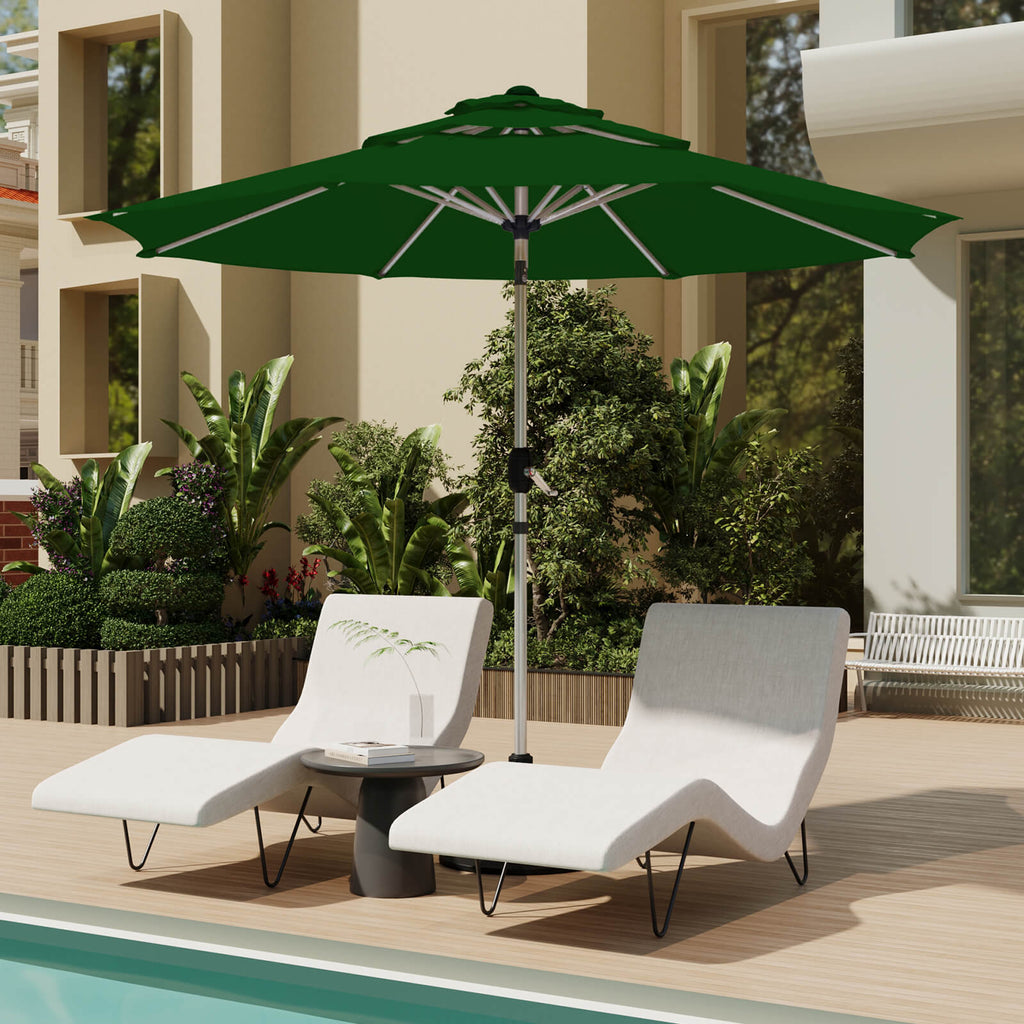 HOMREST 10FT 3-Tier Aluminum Outdoor Patio Umbrella with Push Button T HOMREST 10FT 3-Tier Aluminum Outdoor Patio Umbrella with Push Button T