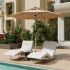 Homrest 9FT 3-Tier Aluminum Patio Umbrella, Fade-Resistant with Push Tilt, 8 Sturdy Aluminum Ribs,Beige
