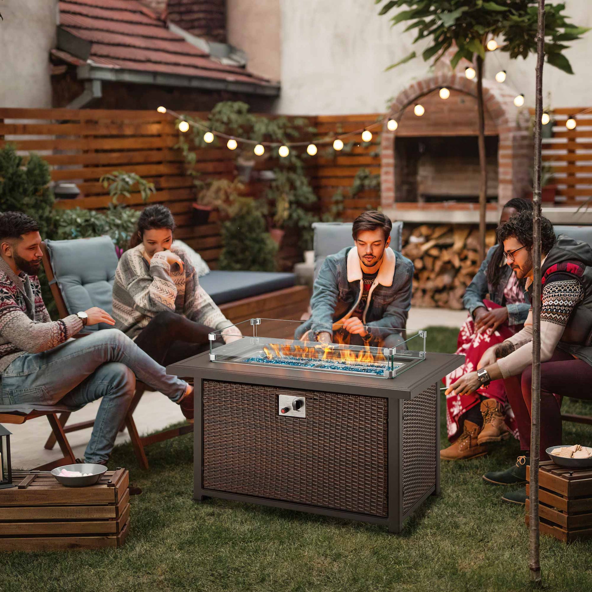 Our outdoor fire pit table is designed for party, camping and decoration. | Homrest furniture
