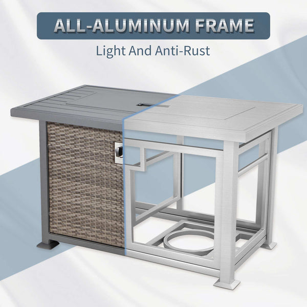 The aluminu frame of out patio fire pit table is light and anti-rust. | Homrest furniture furniture