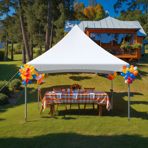 HOMREST 15x15 Ft Heavy Duty Tent Outdoor Wedding Tent Waterproof Patio Event Tents For Parties Holiday BBQ Events White