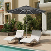 Homrest 9FT Aluminum Patio Umbrella, Fade-Resistant with Push Tilt, 8 Sturdy Aluminum Ribs Grey