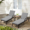 HOMREST Outdoor Lounge Chair Cushion Replacement Set of 2, Black Stripes