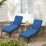 HOMREST Outdoor Lounge Chair Cushion Replacement Set of 2, Dark Blue