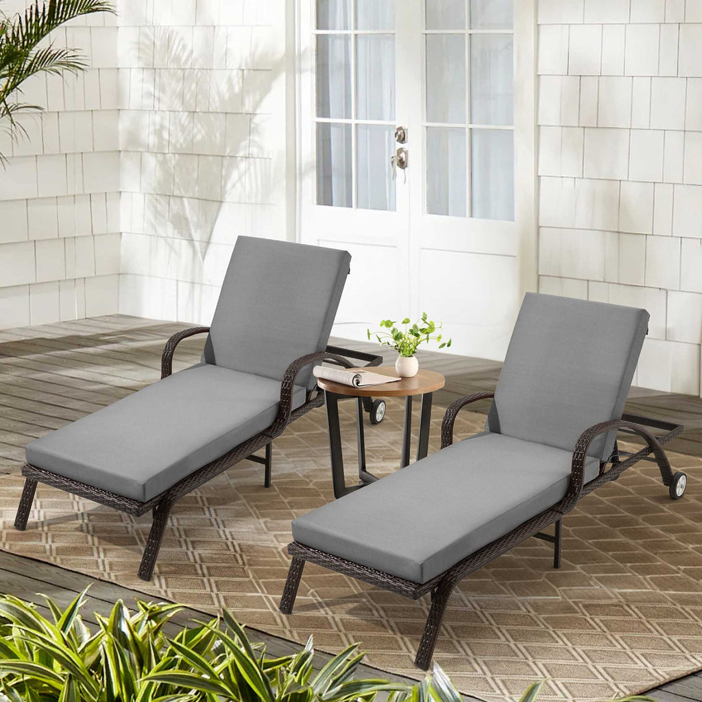 HOMREST Outdoor Lounge Chair Cushion Replacement Set of 2, Grey