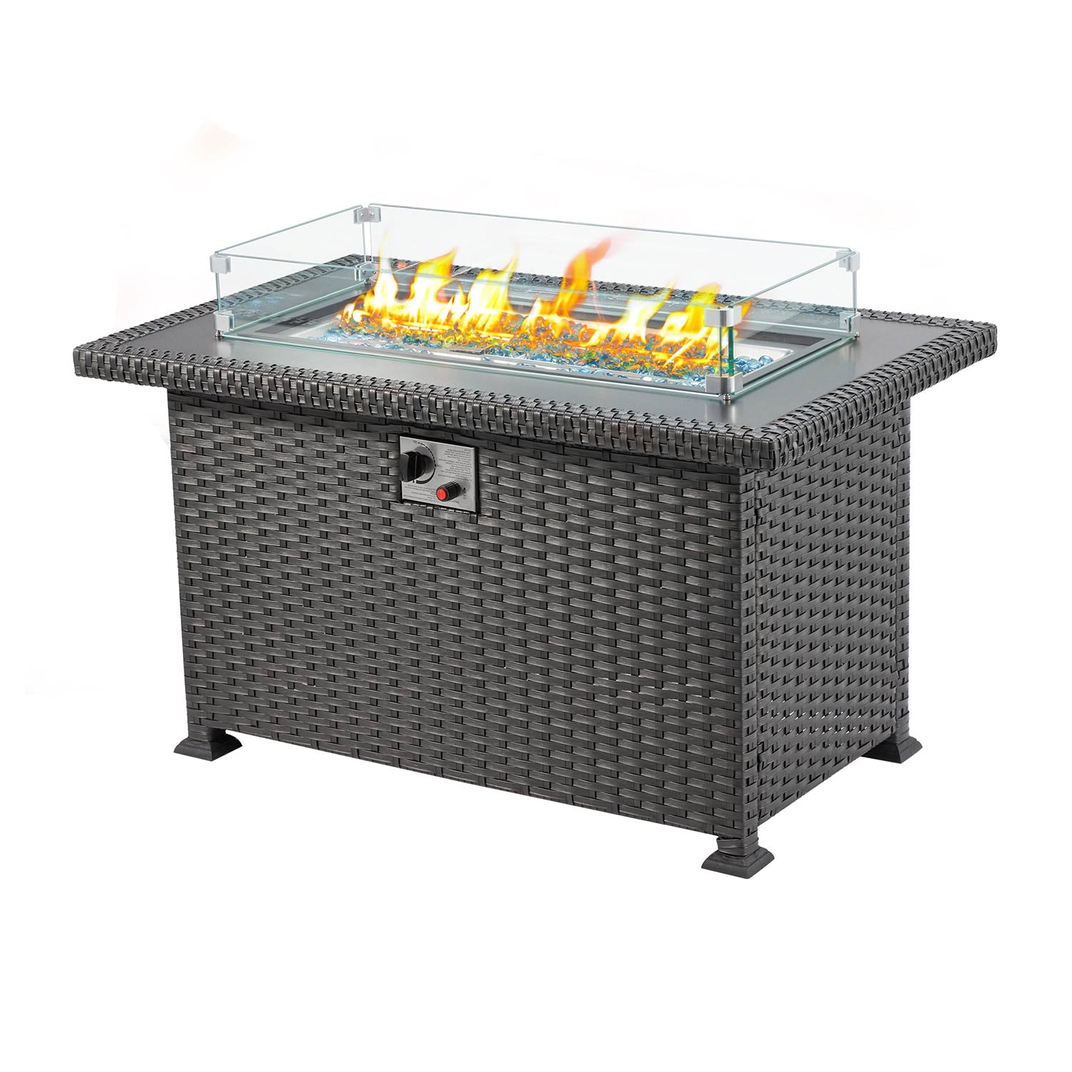 Homrest patio propane fire pit table for porch, backyard and poolside