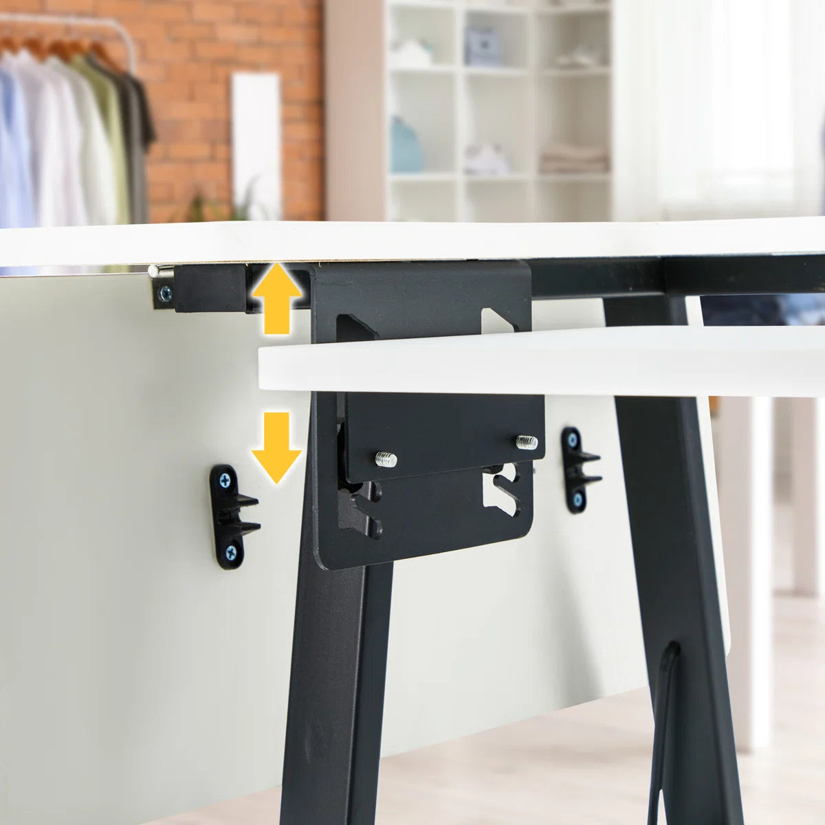 HOMREST 45.5" X 23.6" Sewing Table With Sewing Machine Platform, White