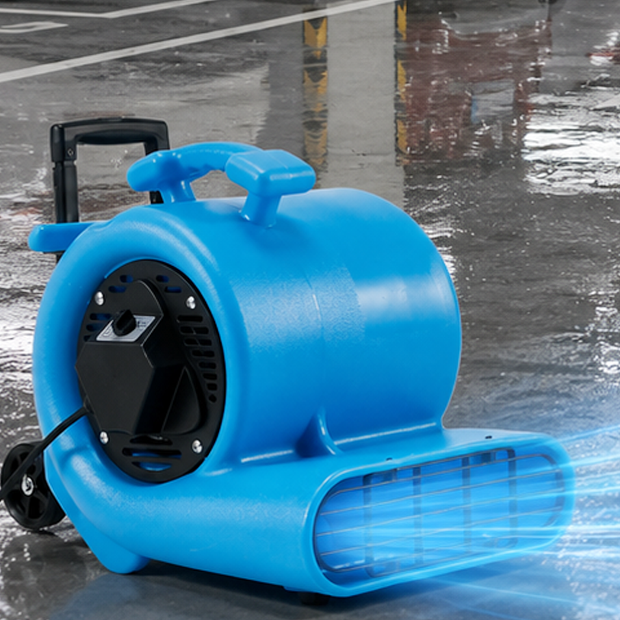 HOMREST 1 HP Air Mover, 4000 CFM Carpet Dryer & Floor Blower, 3-Speed Commercial Fan with 3 Adjustable Angles, Handle & Wheels, 15 Ft Power Cord, Stackable