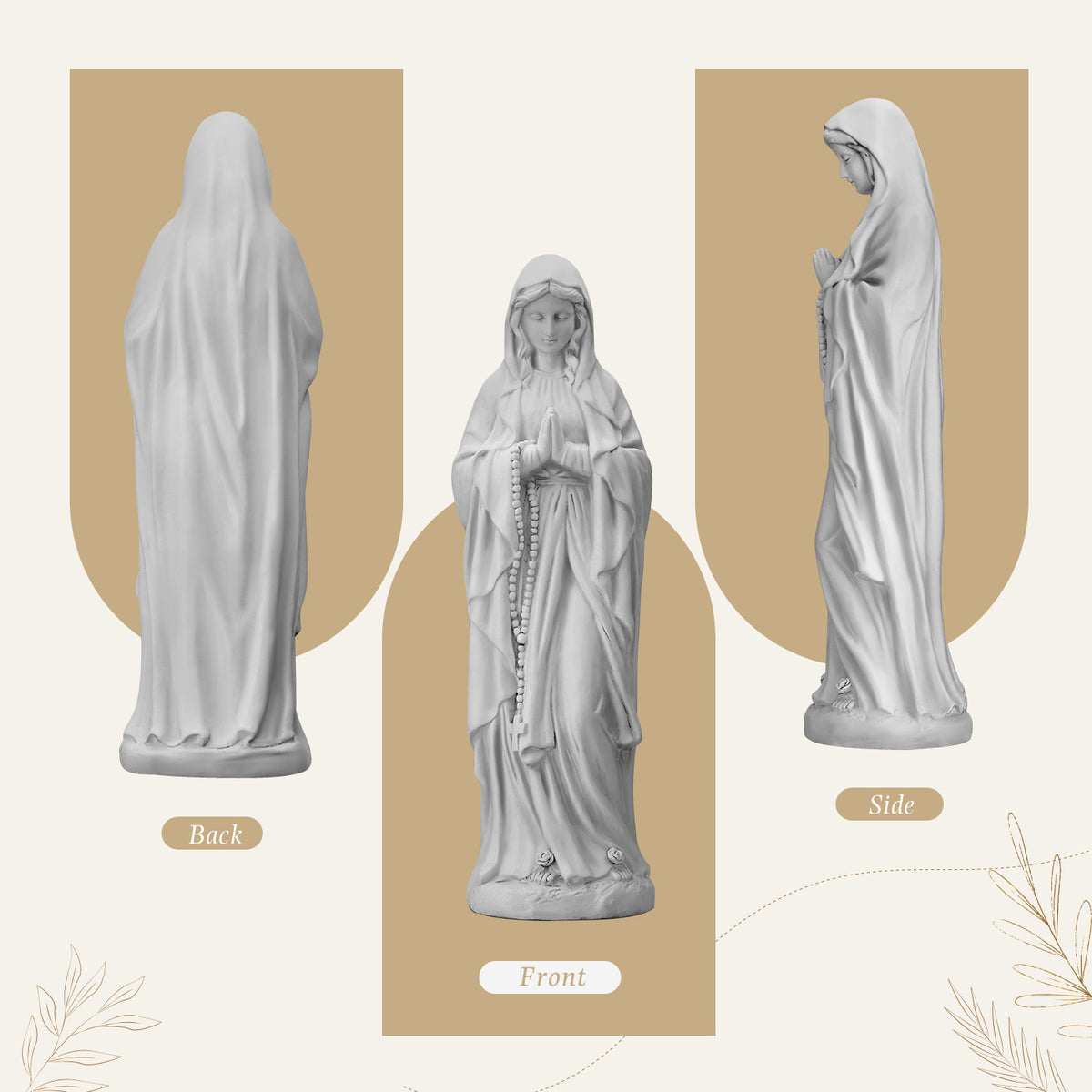 HOMREST 29.9" Virgin Mary Praying Statue Outdoor Garden Decor