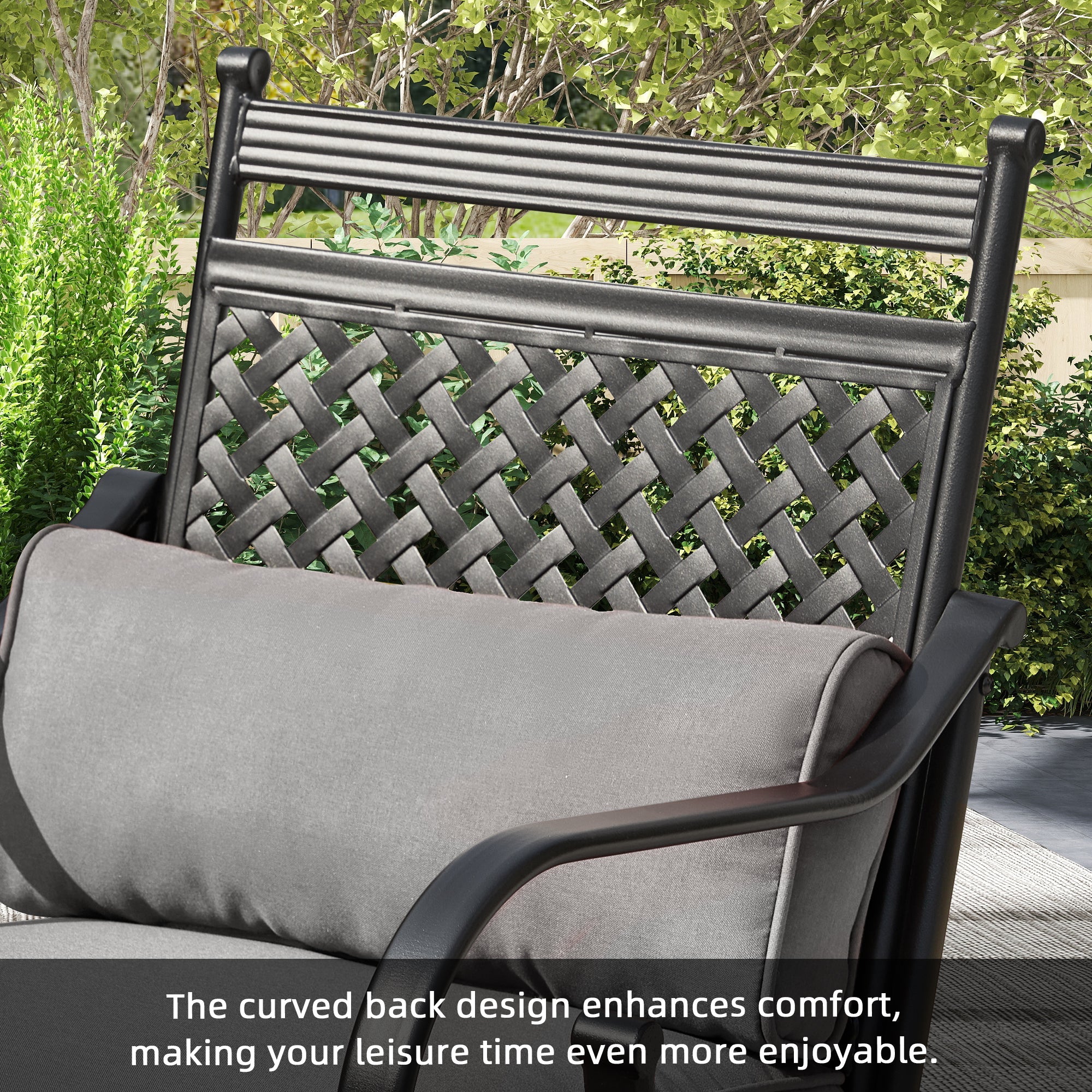 homrest Patio Swivel Chair Set of 2, Outdoor Dining Chairs with Cushions for Porch, Deck, and Garden, Gray