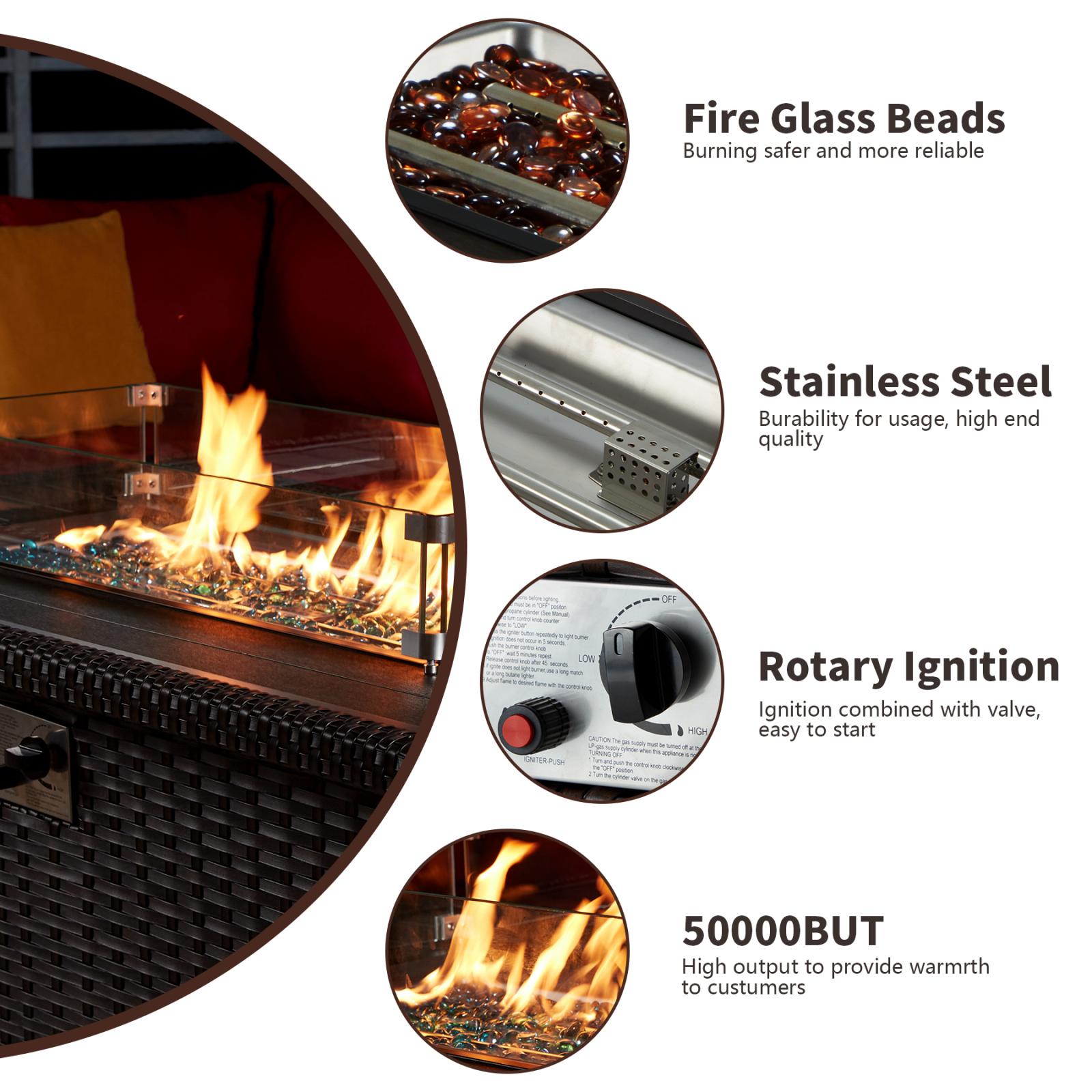 Homrest patio fire pit table for party and decoration