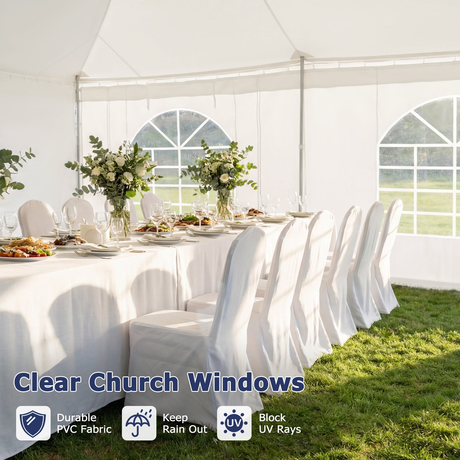HOMREST 20x40ft 350G PVC Sidewalls (Please check with customer service before purchasing to confirm compatibility)