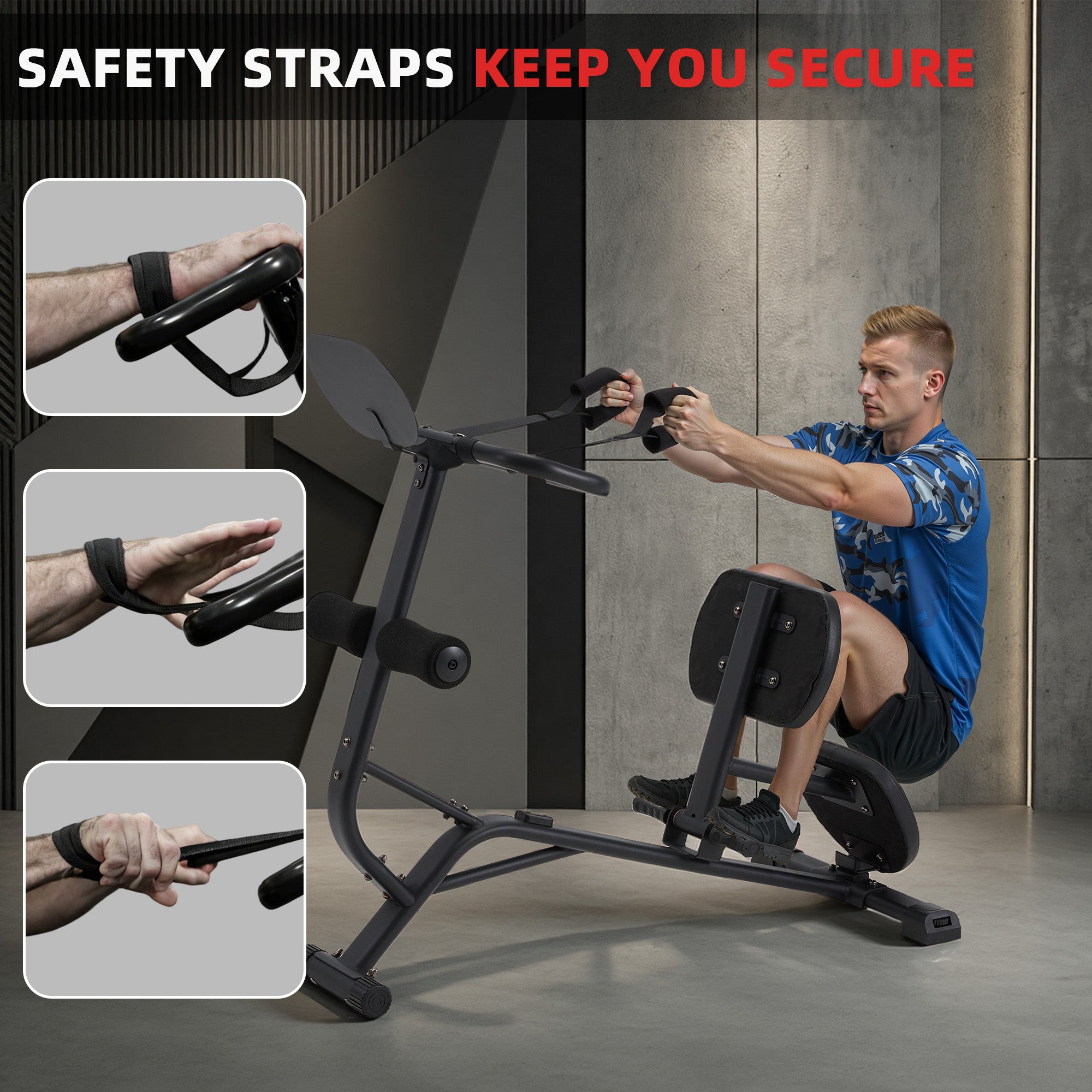 HOMREST Total Body Stretching Machine for Flexibility - Heavy Duty Steel Back and Hamstring Stretcher Safety Straps, and Adjustable Pedals - 350 Capacity