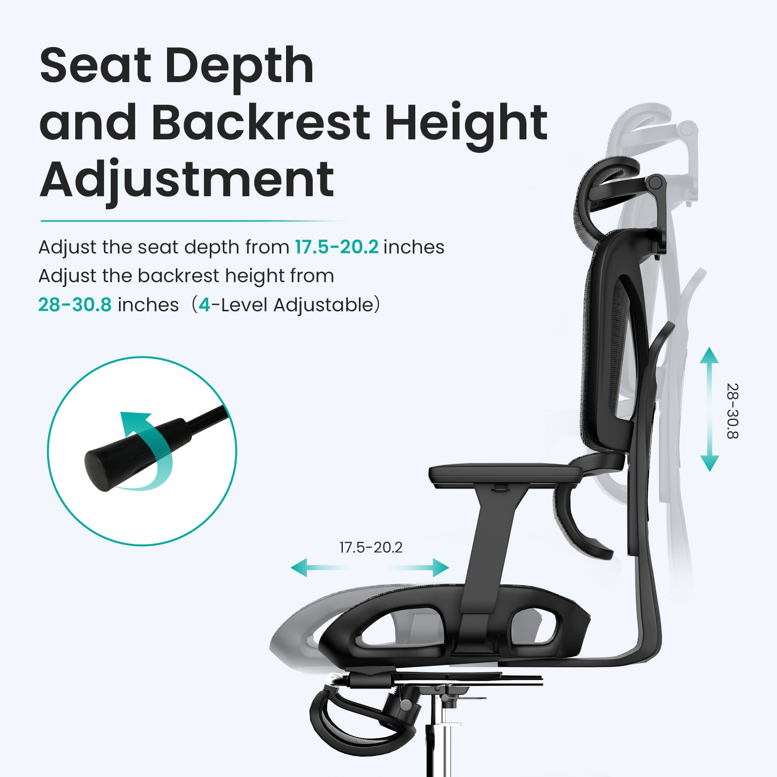 HOMREST Ergonomic Office Chair with 3D Adjustable Headrest & 4D Arms - Gaming Chair, Black