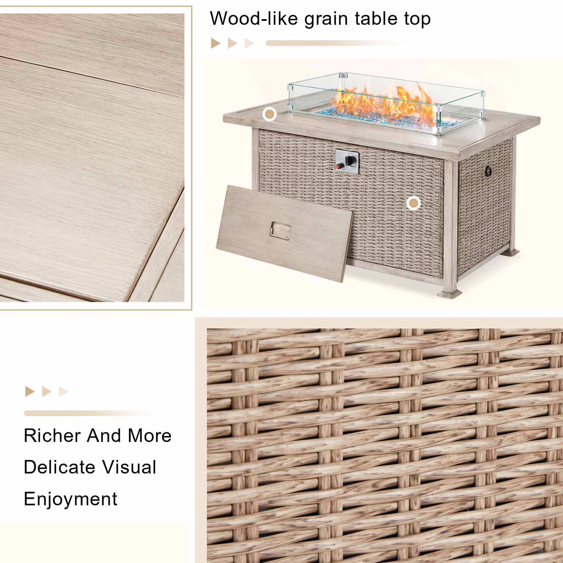 Wood-like grain table top. Richer and more delicate visual enjoyment. | Homrest furniture