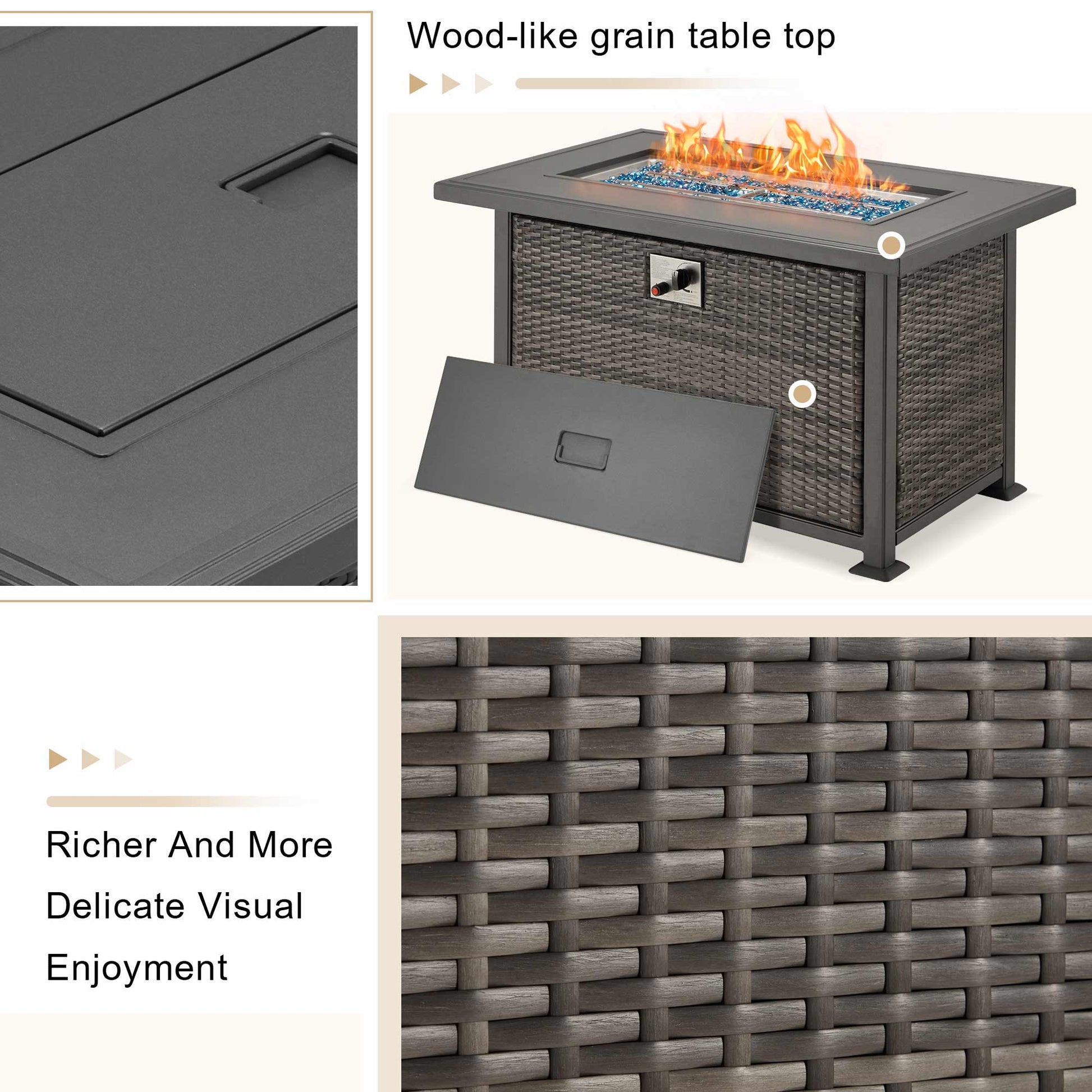 Wood-like grain table top. Richer and more delicate visual enjoyment. | Homrest furniture