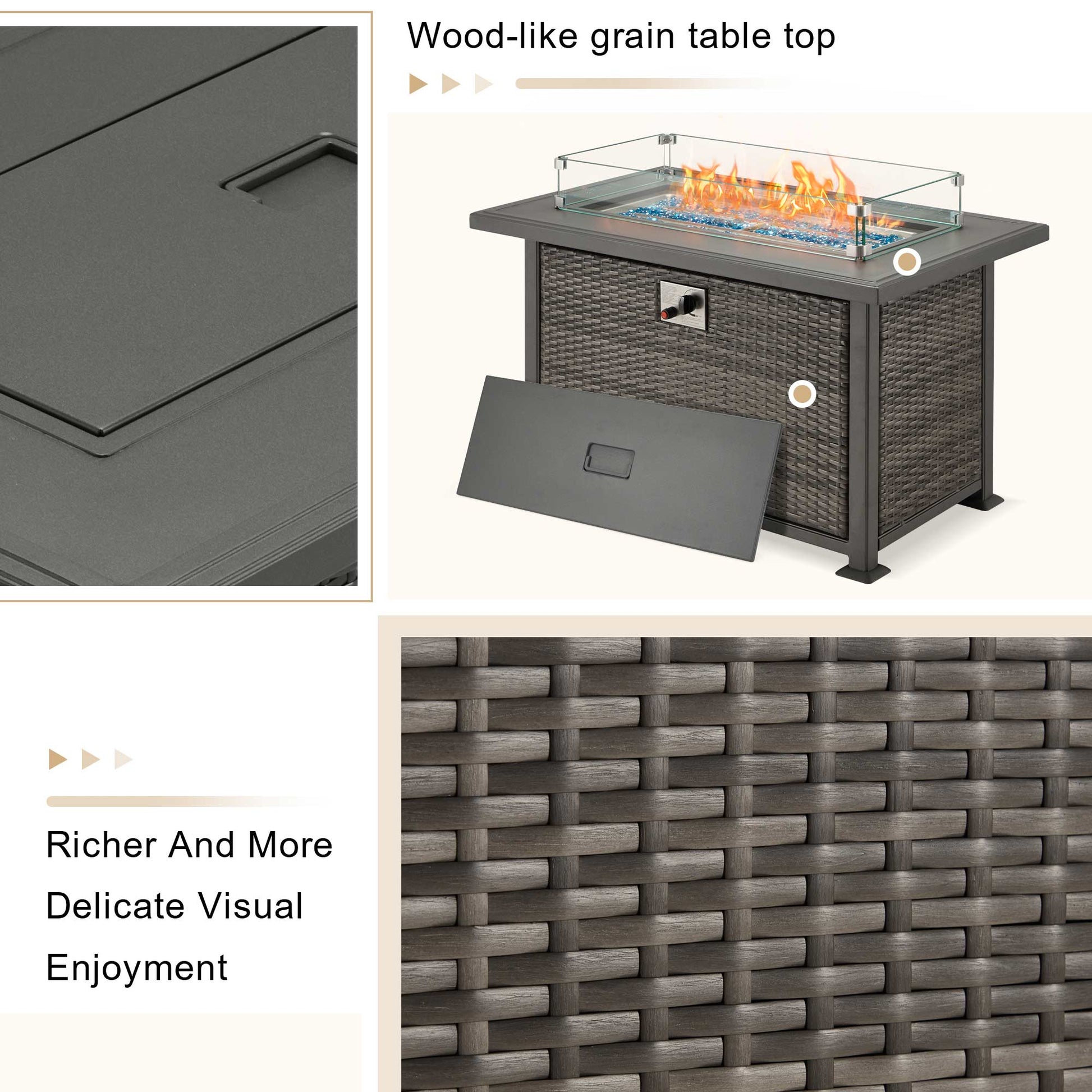 Wood-like grain table top. Richer and more delicate visual enjoyment. | Homrest furniture