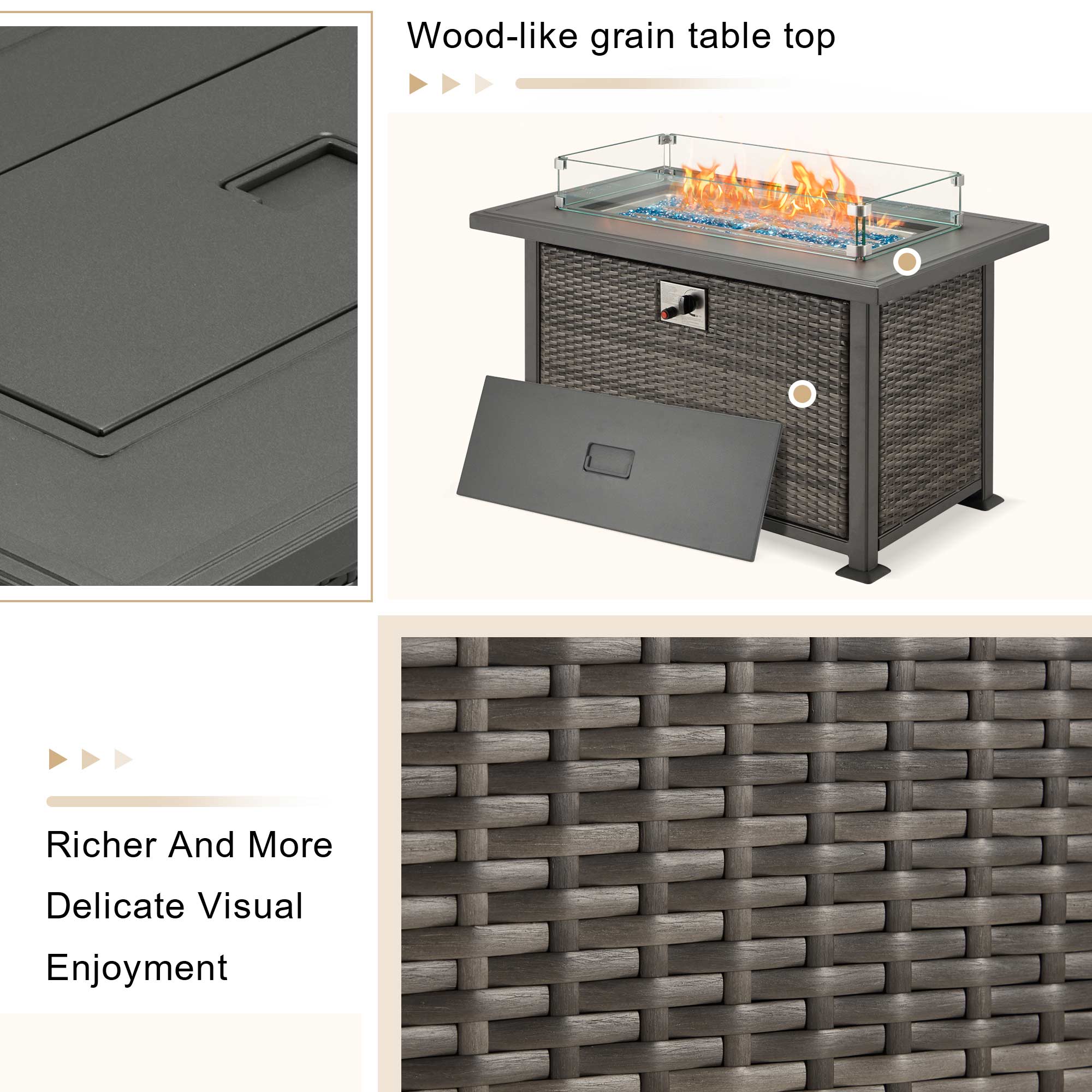 Wood-like grain table top. Richer and more delicate visual enjoyment. | Homrest furniture