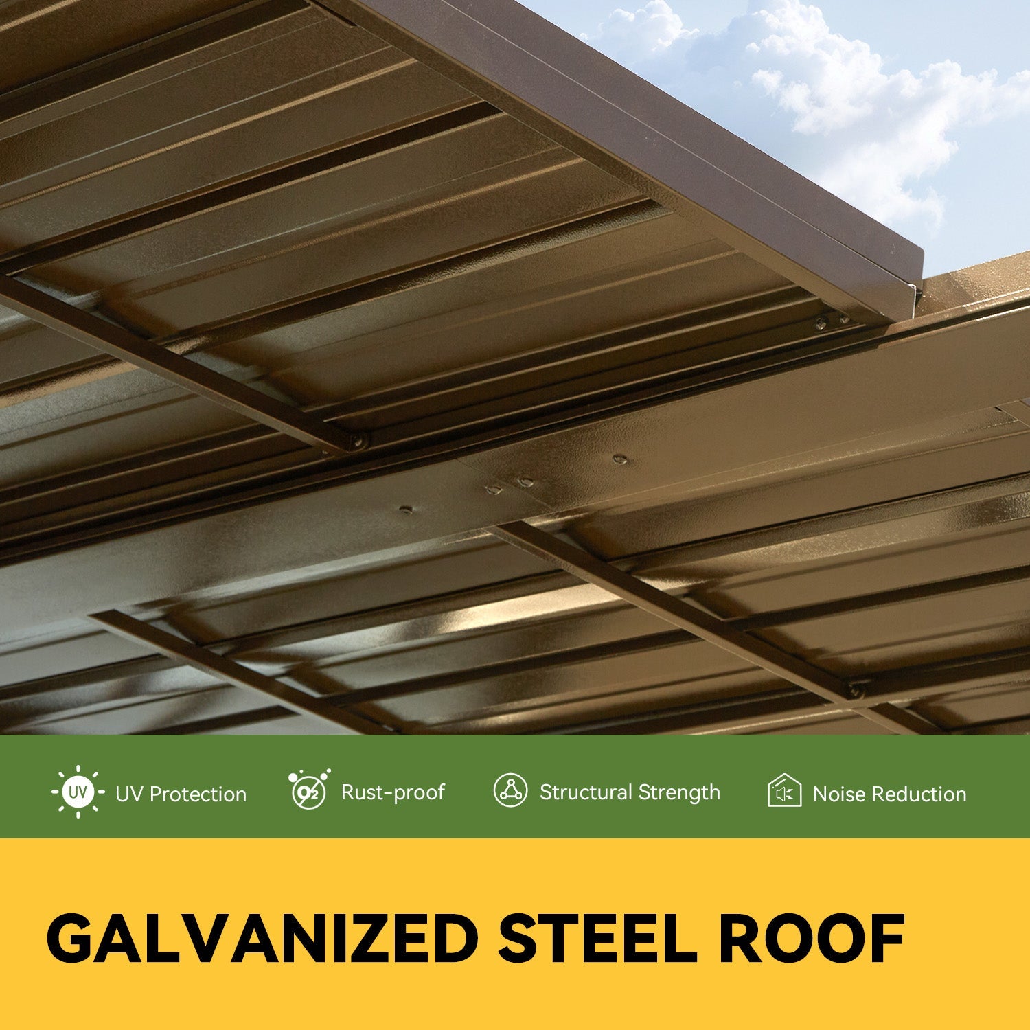HOMREST 10' x 13' Lean to Gazebo, Patio Gazebo with Adjustable Galvanized Roof, Hardtop Wall Mounted Gazebo with Full Metal Frame, Outdoor Pergola for Deck, Porch, Garden, Backyard