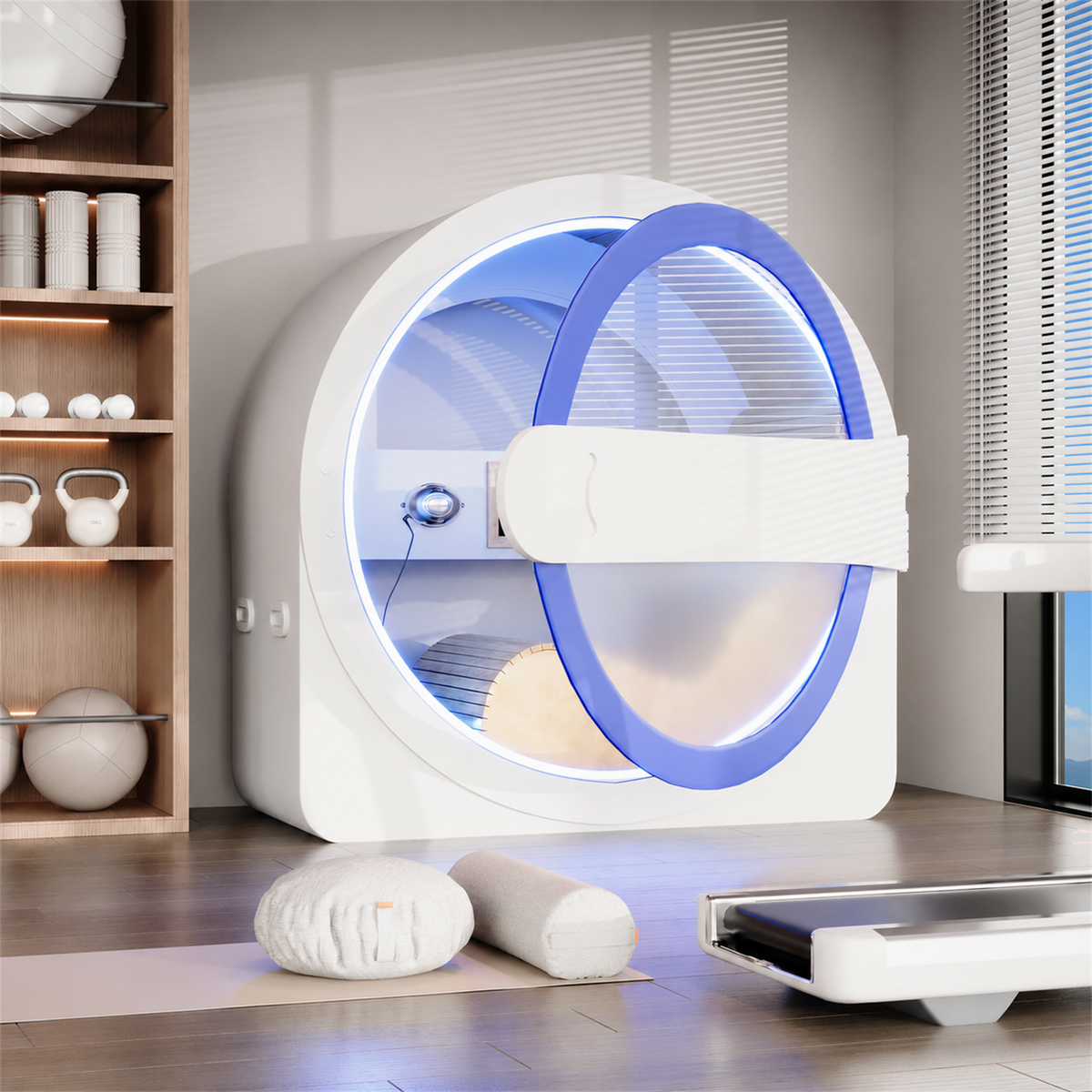 HOMREST Space-Capsule Infrared Sauna with Lounger & Dual-Wave Beauty Light|Pre-Order