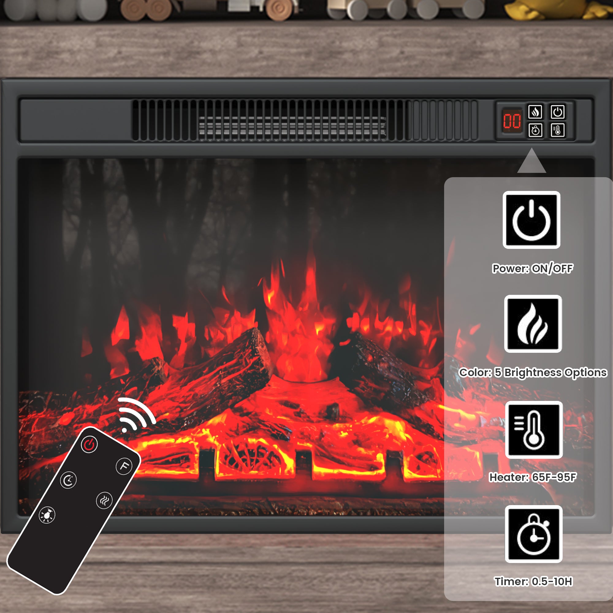rustic-tv-stand-with-electric-fireplace​