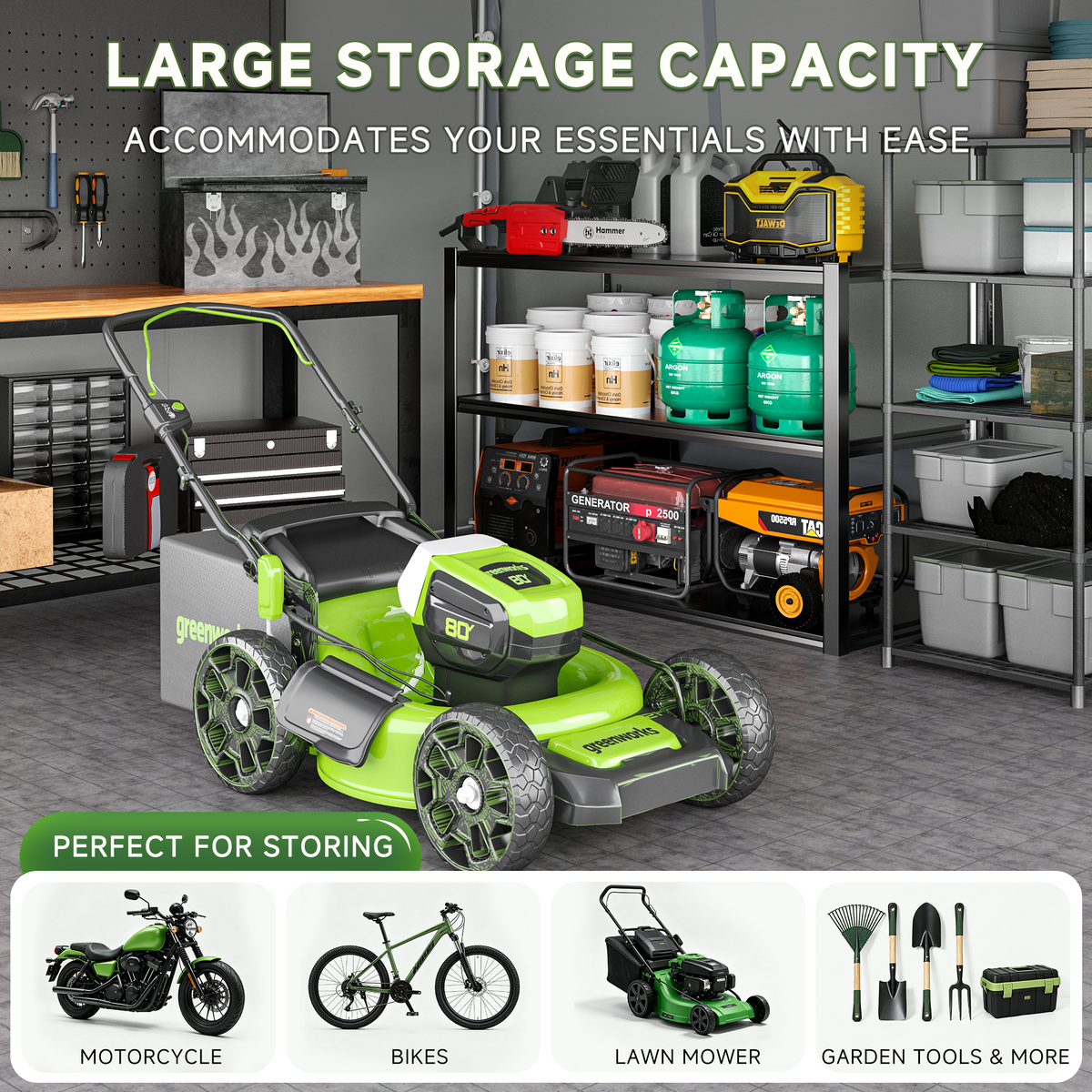 HOMREST 8 x 12 FT Carport Storage Shed, Outdoor Motorcycle Shed with Roll-Up Zipper Door & Vent, UV-Resistant Carport for Motorcycle, Firewood, Tools, Grey