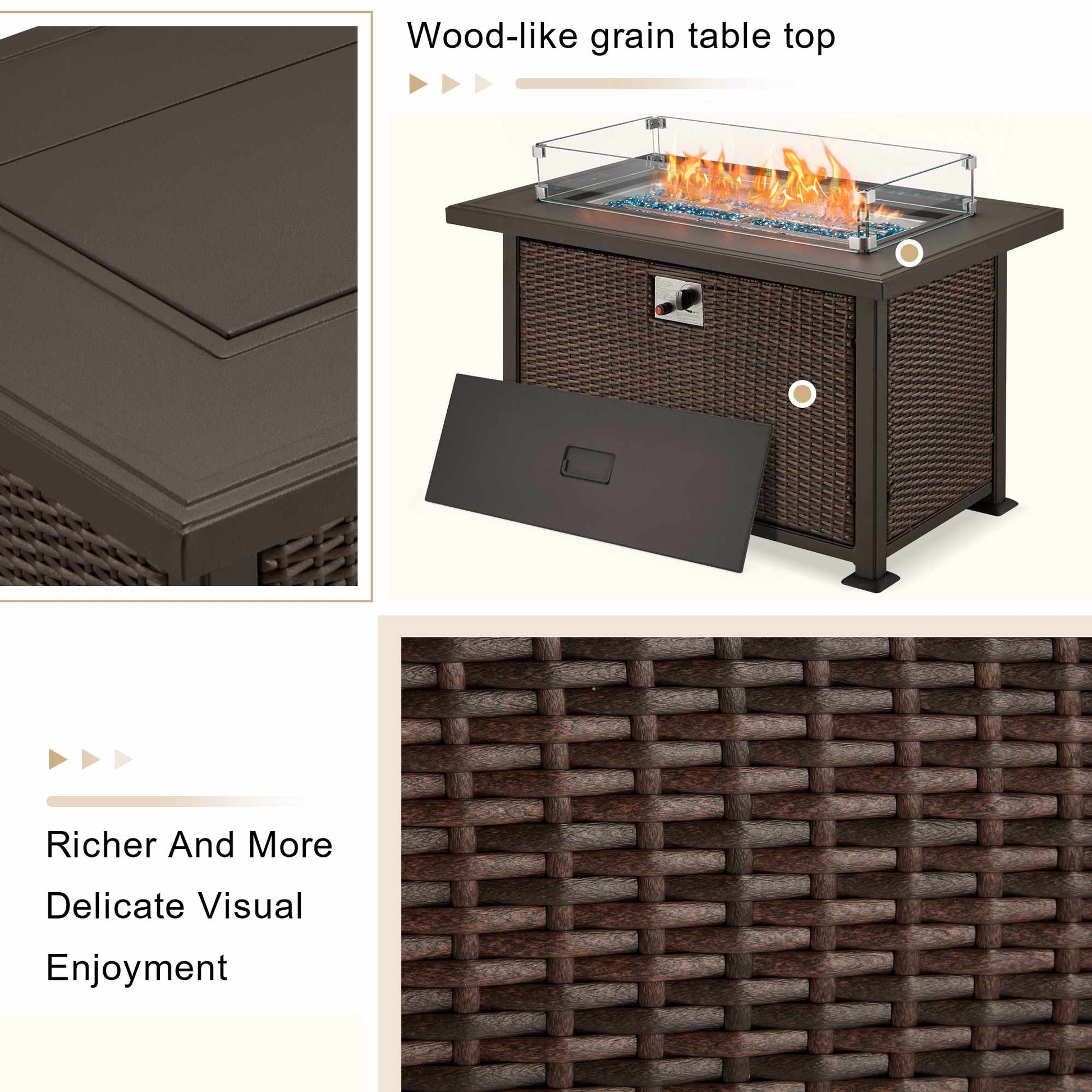 Wood-like grain table top. Richer and more delicate visual enjoyment. | Homrest furniture
