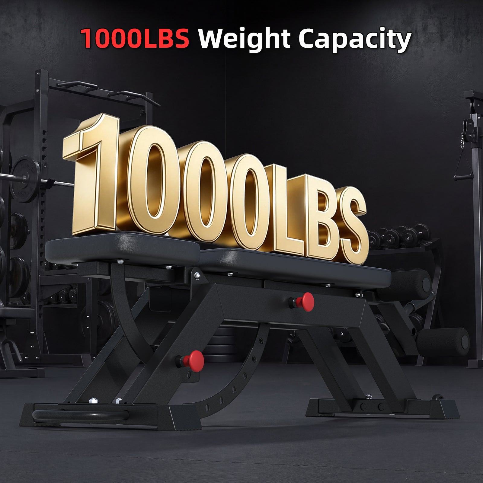 HOMREST Adjustable Incline Decline Weight Bench for Home Gym, 1000LBS FID Ab Workout Bench with Leg Roller Attachment and Handle